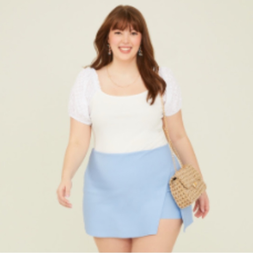 Arula white puff sleeve bodysuit | Size B/2x | never worn!